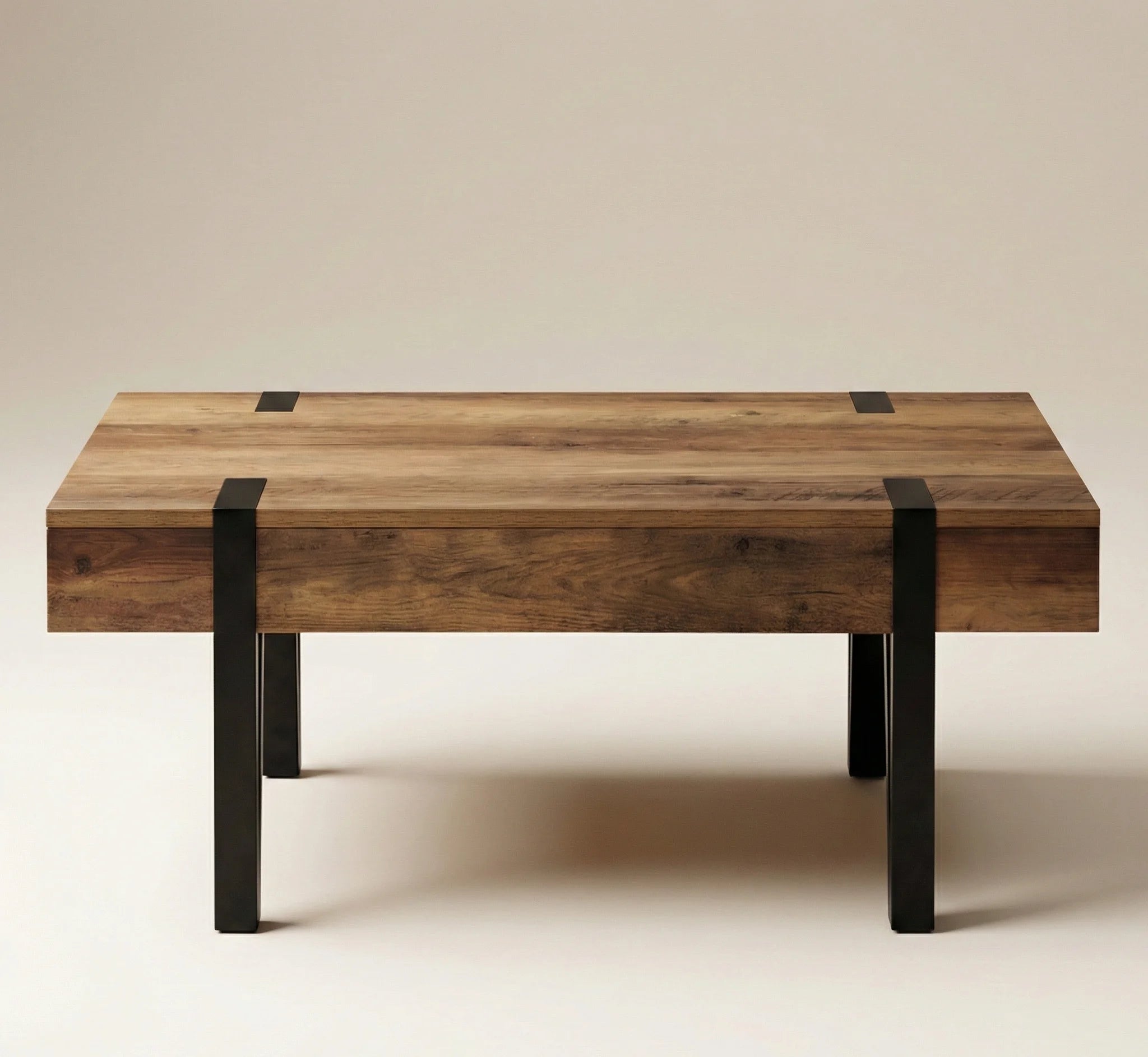 Table Basse Scandinave Bois avec Tiroir – Pieds Épingle Métal – Style Nordique